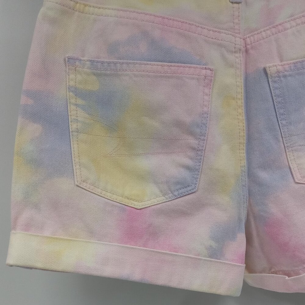 American Eagle Mom Short Pastel Tie Dye Color Denim Size 0 - Picture 4 of 8